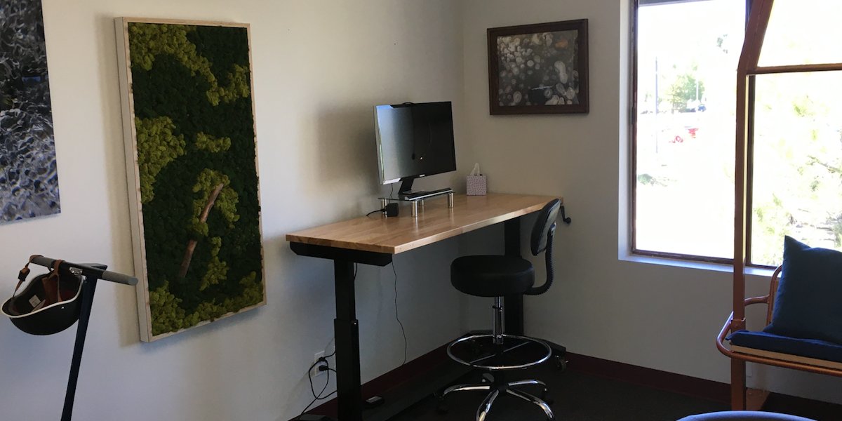 Photo of Flex Desk 1 - Front Room - Adjustable Height Desk w/Monitor