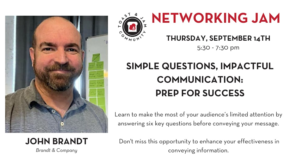 September Networking Jam Events Toast and Jam Community