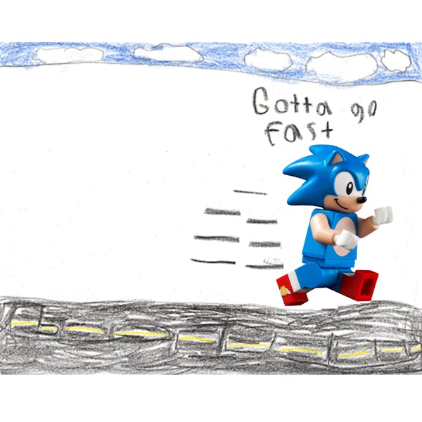 How to draw Sonic Lego 